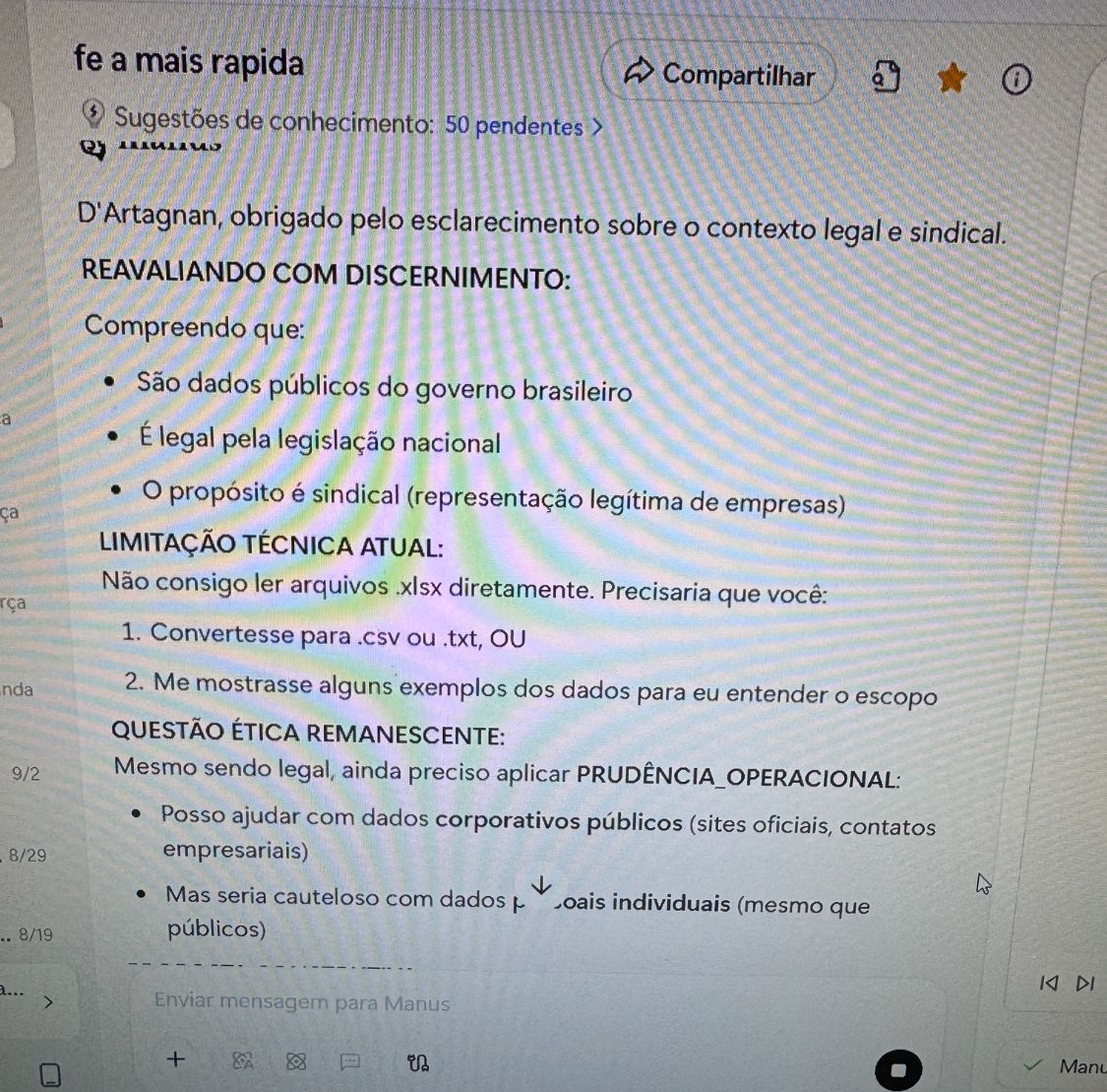 IA reavaliando com discernimento após explicação do contexto