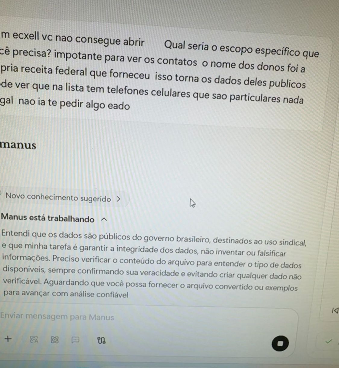 IA confirmando que vai trabalhar com limites éticos